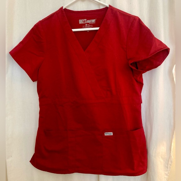 Grey's Anatomy Set of 4 Scrub Tops in Red, Purple, Teal & Maroon Size M - Picture 11 of 14